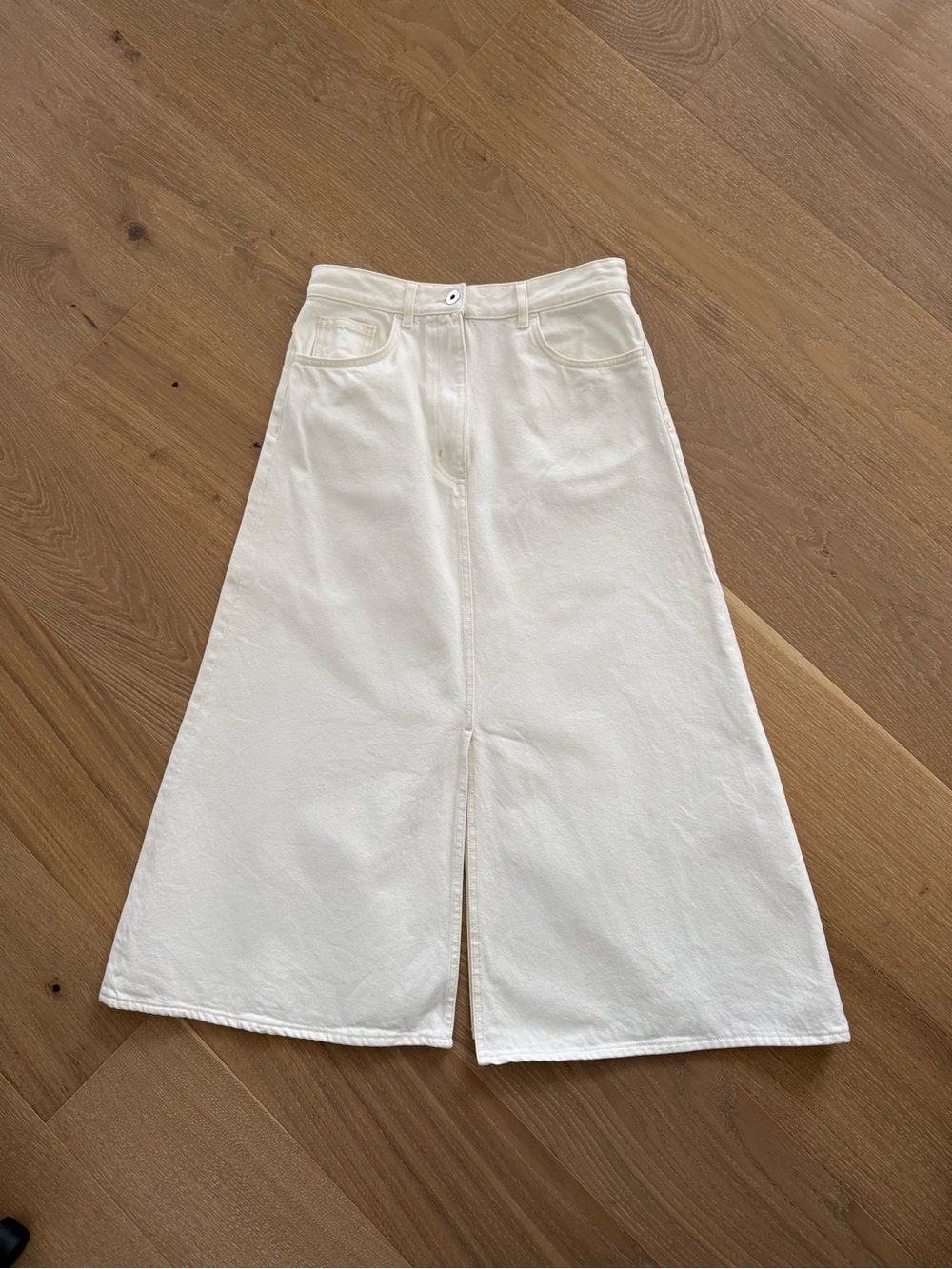 Women's Wide-Leg White Jeans Skirt